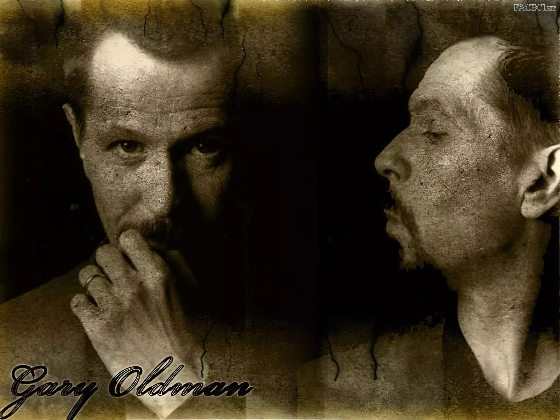 ręka, Gary Oldman, twarz